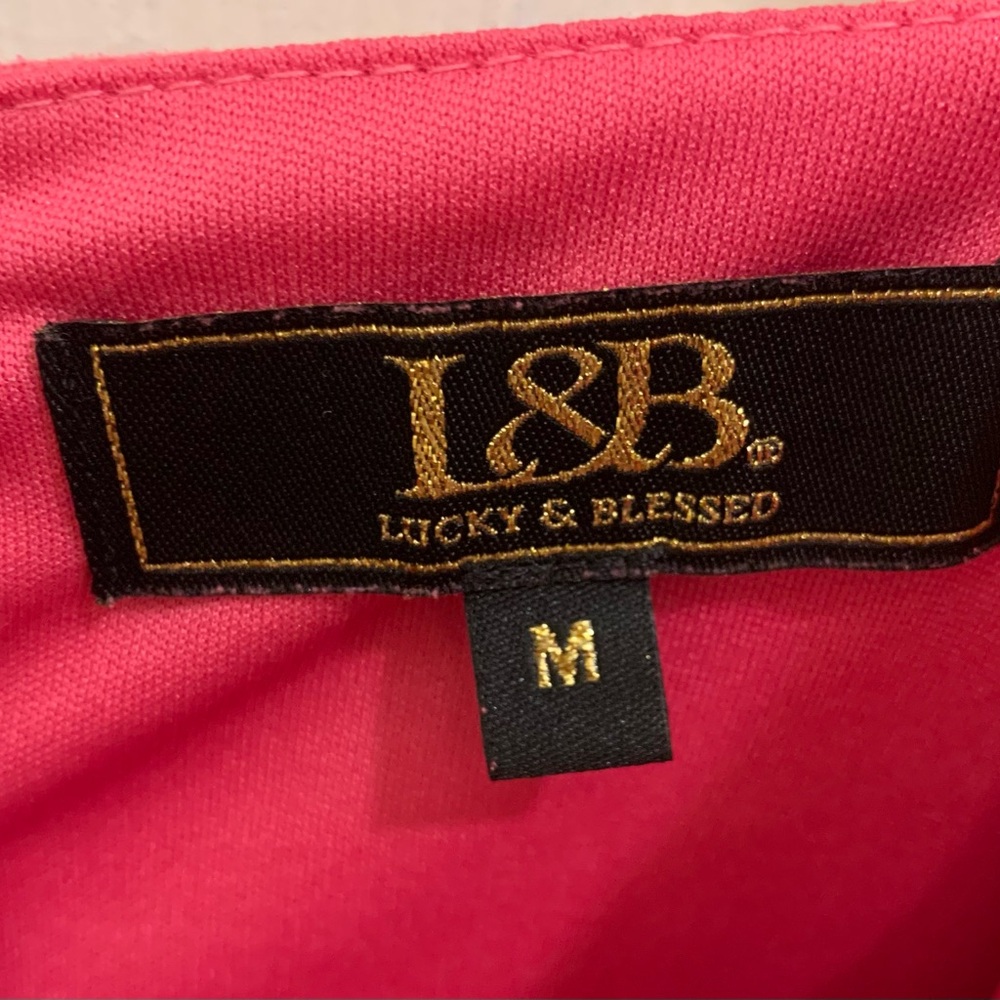 L&B Lucky & Blessed Pink Sleeveless Size Medium Western Dress. 3187 - Picture 4 of 7